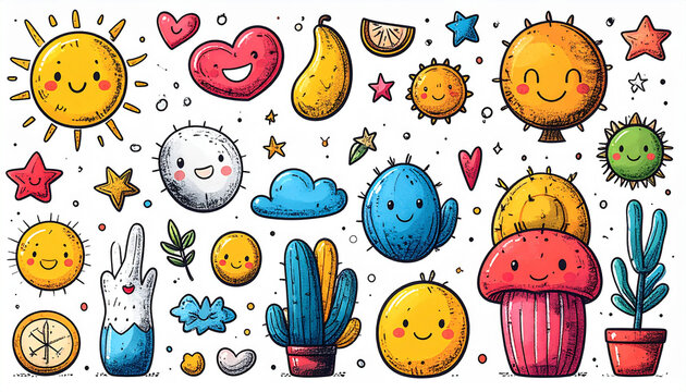 Cartoon characters and elements collection