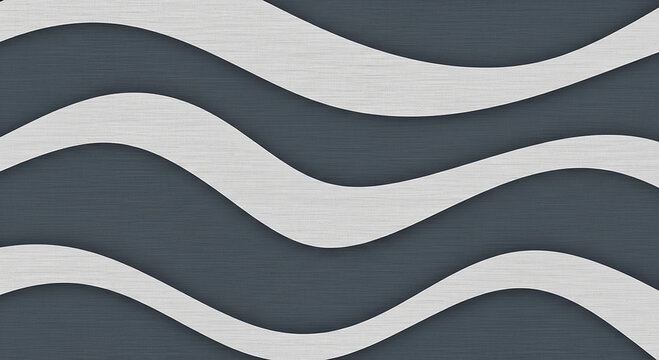 Seamless abstract wavy pattern in dark grey and white lines