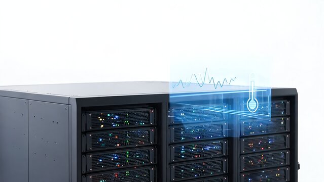 AI Automation Interface Controlling Modern Data Center Server Rack