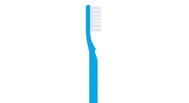 Isolated side view of a blue toothbrush with white bristles on a plain white background space for text ai generated