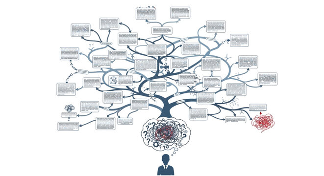 Mind Map Concept Showing Complex Thinking and Problem Solving