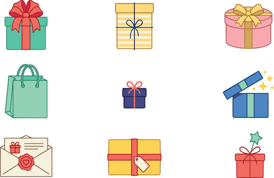 set of christmas icons