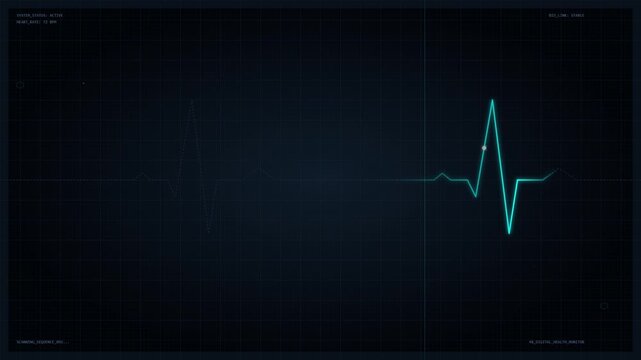 Abstract Digital Pulse Heartbeat Health Medical Tech Animation