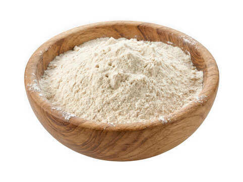 Fine wheat flour for bread and roti preparation isolated on transparent background