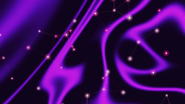 A stunning video showcasing a vibrant purple and black background with a constellation pattern and bright stars.