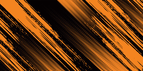 orange black brush Car sticker wrap pattern banner abstract sporty lines black orange color combination grunge brush modern pattern racing motorsport design.vector illustration. eps 10 © Samsul