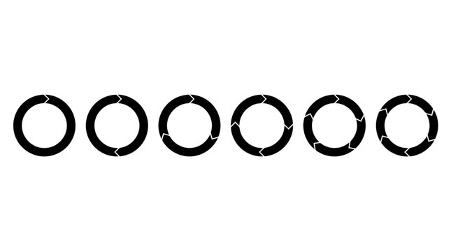 Circular arrow icons representing process cycle workflow with circular sequence workflow rotation direction movement progress guidance information management continuous strategy connection