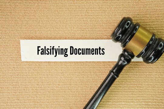 Hammer the judge with the word Falsifying documents. the act of intentionally altering, modifying, or creating a document with the purpose of deceiving another person or entity