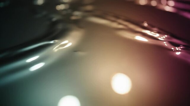 Abstract macro view of a glossy undulating surface with deep purple and blue light gradients, featuring smooth ripples, specular highlights, and shallow depth of field focus.
