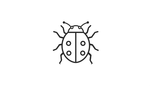 Minimalist ladybug illustration isolated on white background for design