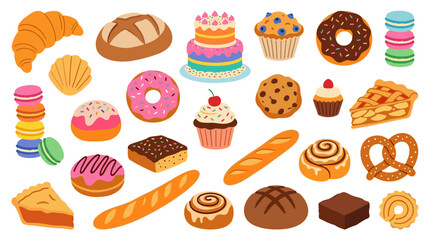Delicious Assortment of Baked Goods and Pastries Perfect for Bakery Menus and Food Industry Marketing
