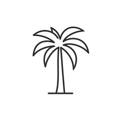 Obraz premium Minimalist palm tree icon on white background vector illustration