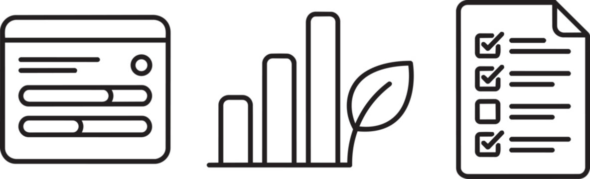 ESG Reporting Disclosure Transparency Icon Set Vector