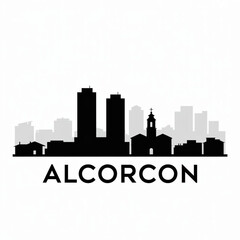 Alcorcon Skyline Silhouette — A Contemporary Urban Skyline in Spain Vector Illustration © Greener