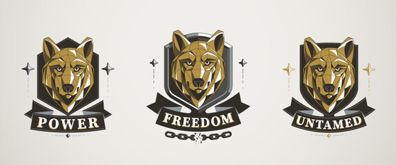Obraz premium Lone wolf illustration representing independence set, solitude and inner strength, a symbol of freedom, self-reliance and the path of an individual beyond the crowd.
