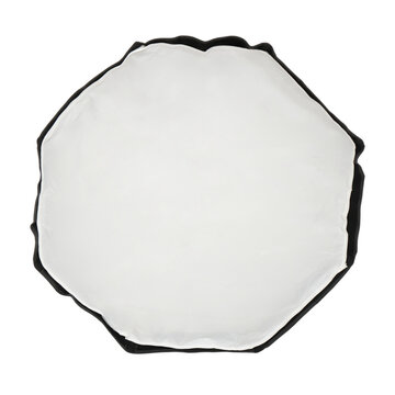 Octagonal softbox for professional photography studio equipment. Diffusion panel for studio flash light. Photographic lighting modifier to soften and spread light for portrait session.
