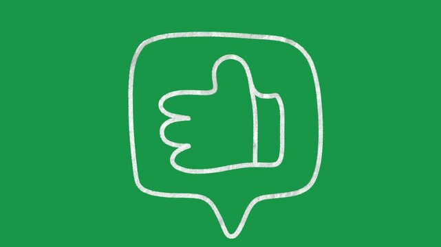 Hand Drawn 2D Animated White Line Hand Pointer Pin Notification Motion Graphic Element on Green Screen