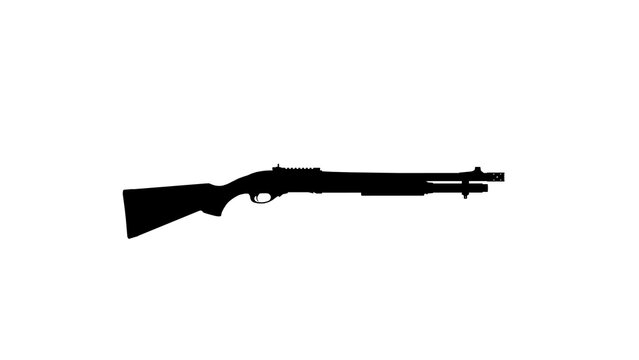 shotgun silhouette isolated on transparent background