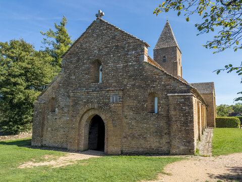 Church Saint-Pierre in the medieval village Brancion in Burgundy, France.