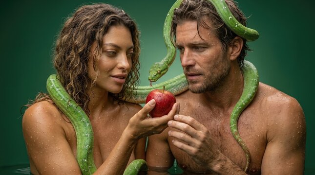 Adam and Eve with Serpent and Apple