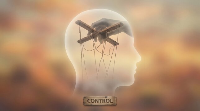 Conceptual Illustration of Control and Manipulation Within the Human Mind.