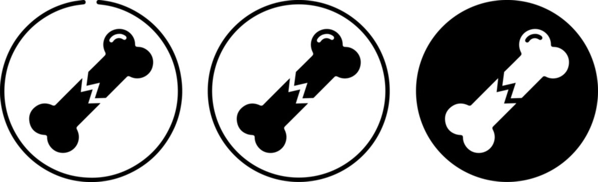 Broken bone icon set, fracture sign, vector illustration