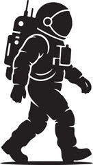 Naklejka premium Astronaut Icon, Space Suit Silhouette, Black Vector Graphic, Space Exploration Illustration