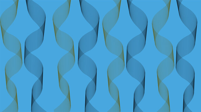 Abstract Geometric Wave Line Art Patterns. Modern Optical Illusion Ribbons, Colorful Symmetry, Trigonometric Curves, Digital Minimalist Design, Contemporary Decorative turquoise gradient Background