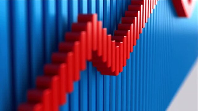 金融データの折れ線グラフと棒グラフの金属マクロテクスチャ