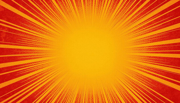 vibrant radial sunburst with warm glowing light rays abstract background