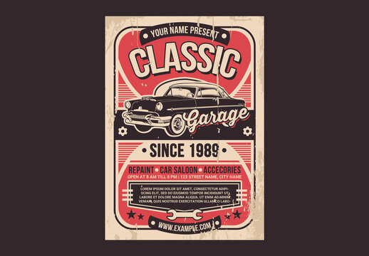 Vintage Car Garage Service Flyer