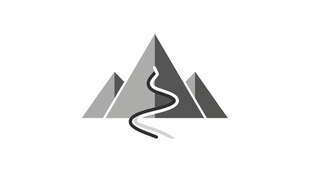 Fototapeta premium Mountain range landscape with winding road.