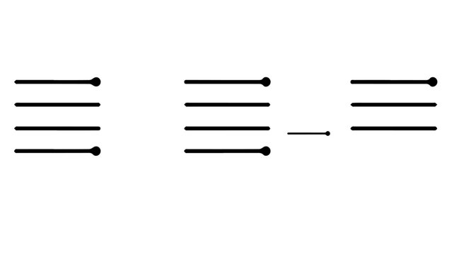 Lines with dots progressing against white background in vector silhouette style