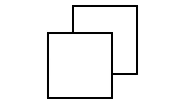 Two overlapping squares during a conceptual design phase with clean lines