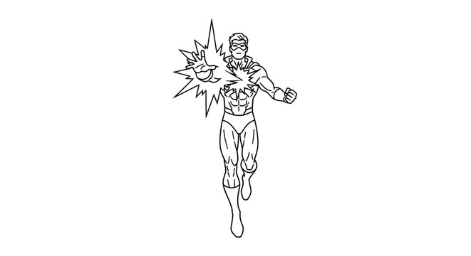 Superhero Action Pose Drawing, Comic Style