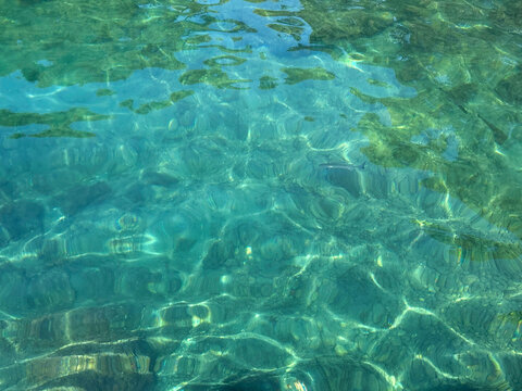 Emerald crystal-clear sea water.