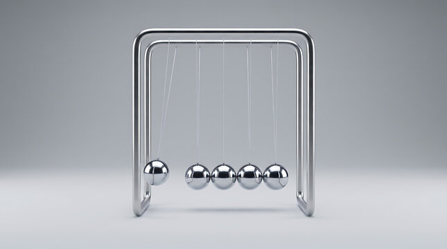 Classic newtons cradle physics demonstration tool with chrome balls momentum pendulum executive equilibrium scientific laboratory demonstration education