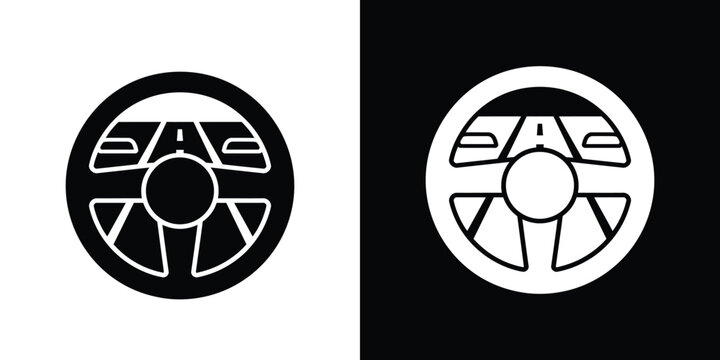 Black and white of a stylized atomic nucleus with electrons and protons black background, white atomic nucleus