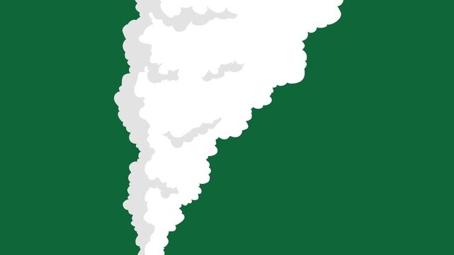 Cartoon White Smoke Cloud Compositions and Explosion Puff FX Pack 2D Hand Drawn Animation on Green Screen