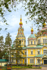 Obraz premium Ascension Cathedral church in Almaty, Kazakhstan