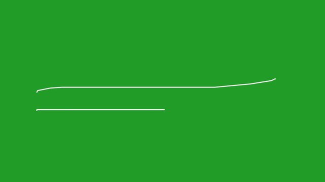 Minimalist White Accent Line Movement and Underline Stroke Graphic 2D Hand Drawn Animation on Green Screen