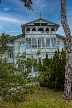 Abram Gurewicz&rsquo;s Guesthouse, also known as Abram Gurewicz&rsquo;s Sanatorium, a wooden building in the Swidermajer style, located in Otwock, Poland.