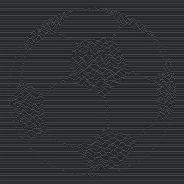 Abstract lines wave as a soccer ball on gray square background
