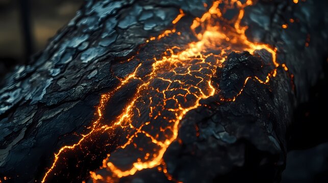 Lightning-Struck Wood Carbonization​ Texture​ poster background