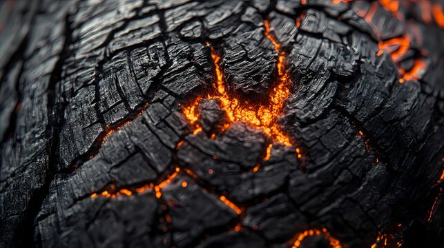 Lightning-Struck Wood Carbonization​ Texture​ poster background