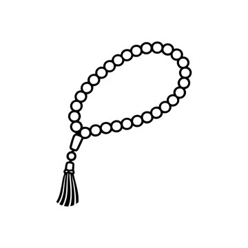 prayer beads tasbih with smooth elegant outline and minimal details