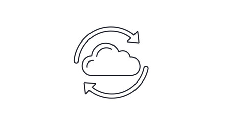 Cloud sync icon with circular arrows. © wiski