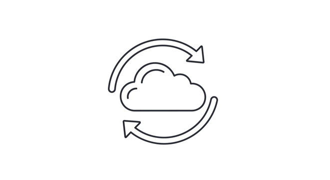Cloud sync icon with circular arrows.