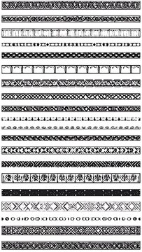 Black and white geometric pattern designs.