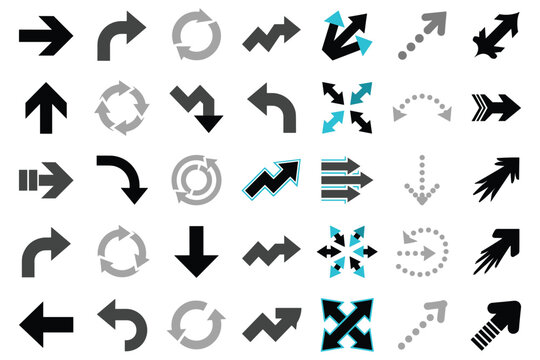 Directional arrow icons bundle for navigation and data charts.